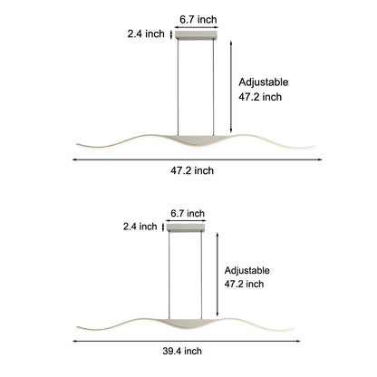 Minimalist Wave Three-Step Dimming Stepless Dimming Modern Chandelier