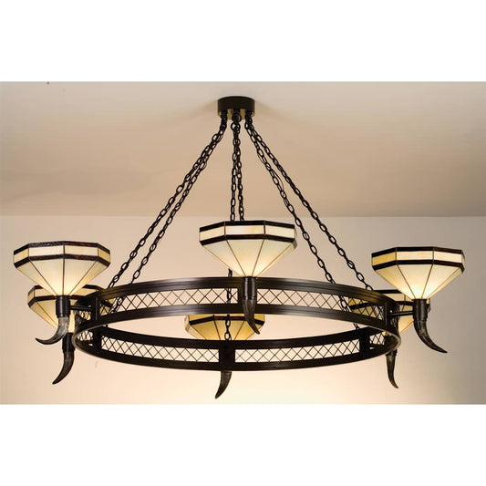 Six Light Up Lighting Chandelier