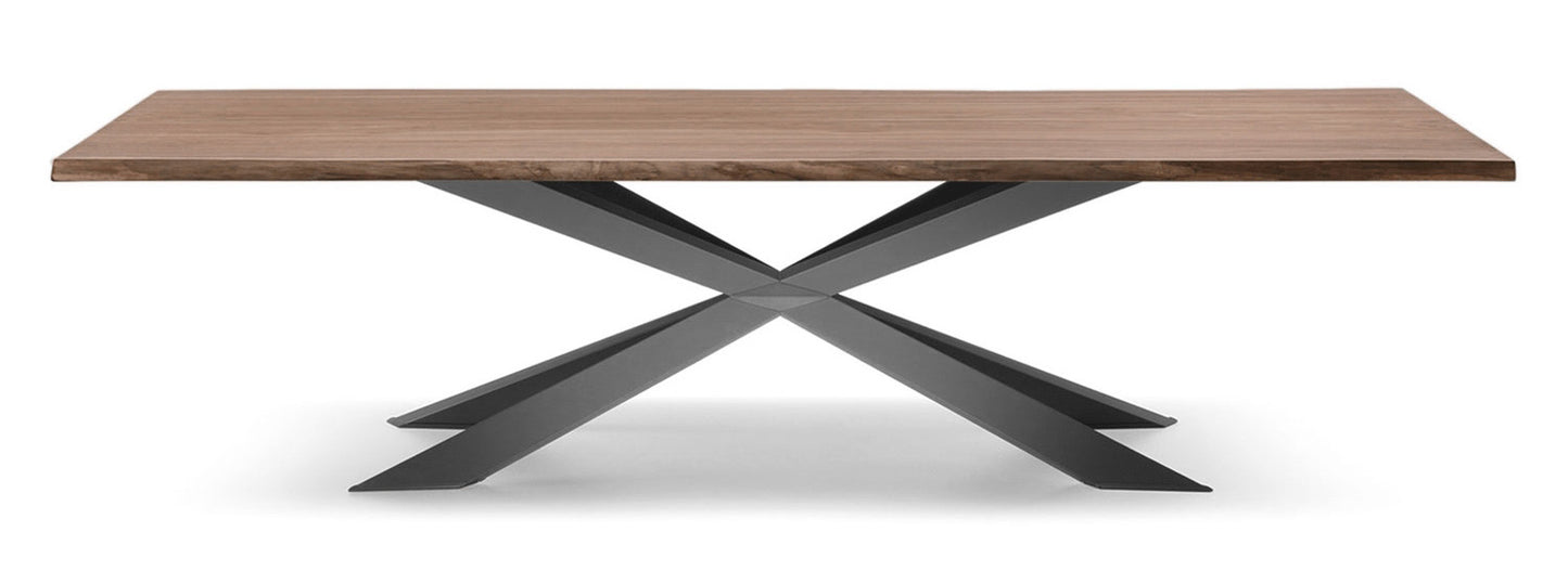 Spyder Dining Table - Walnut/Graphite/94.5