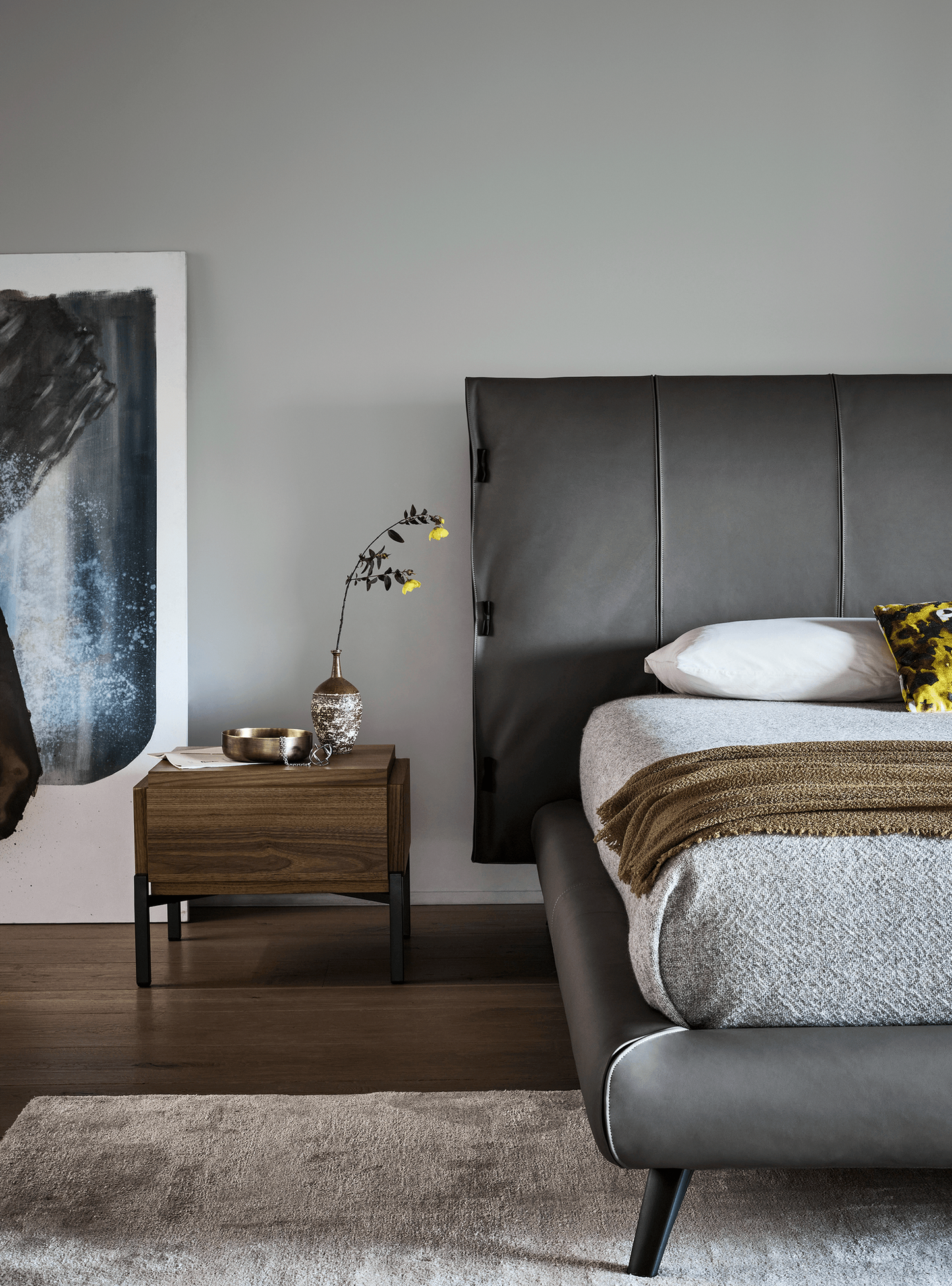 Cuff Hi King Bed - Charcoal