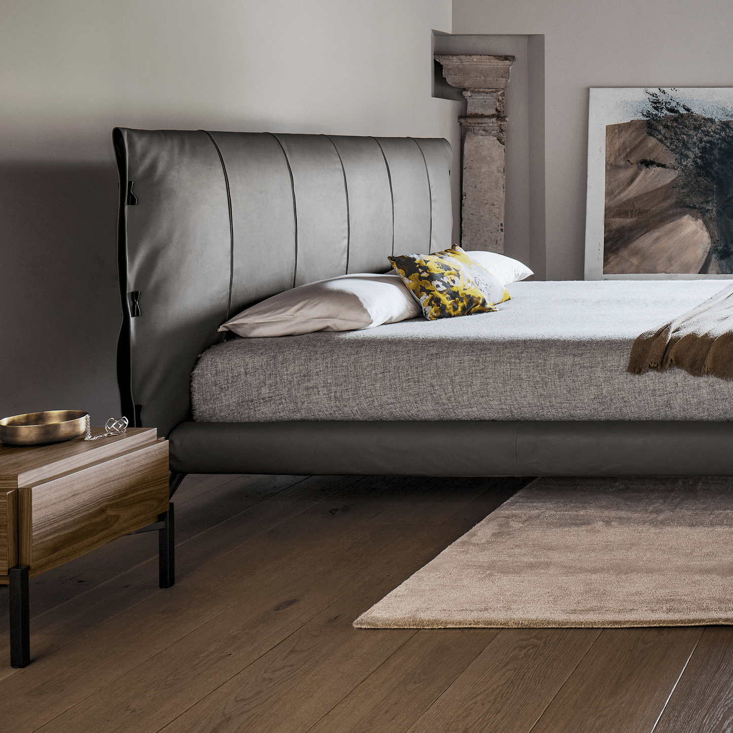 Cuff Hi King Bed - Charcoal