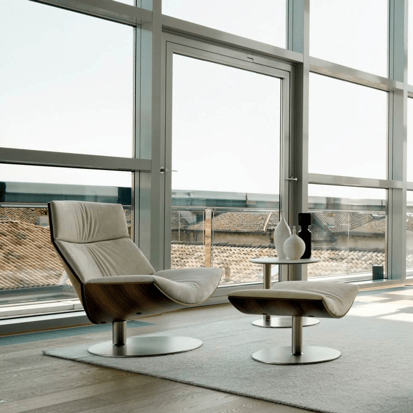 Kara Chair & Ottoman - Ivory