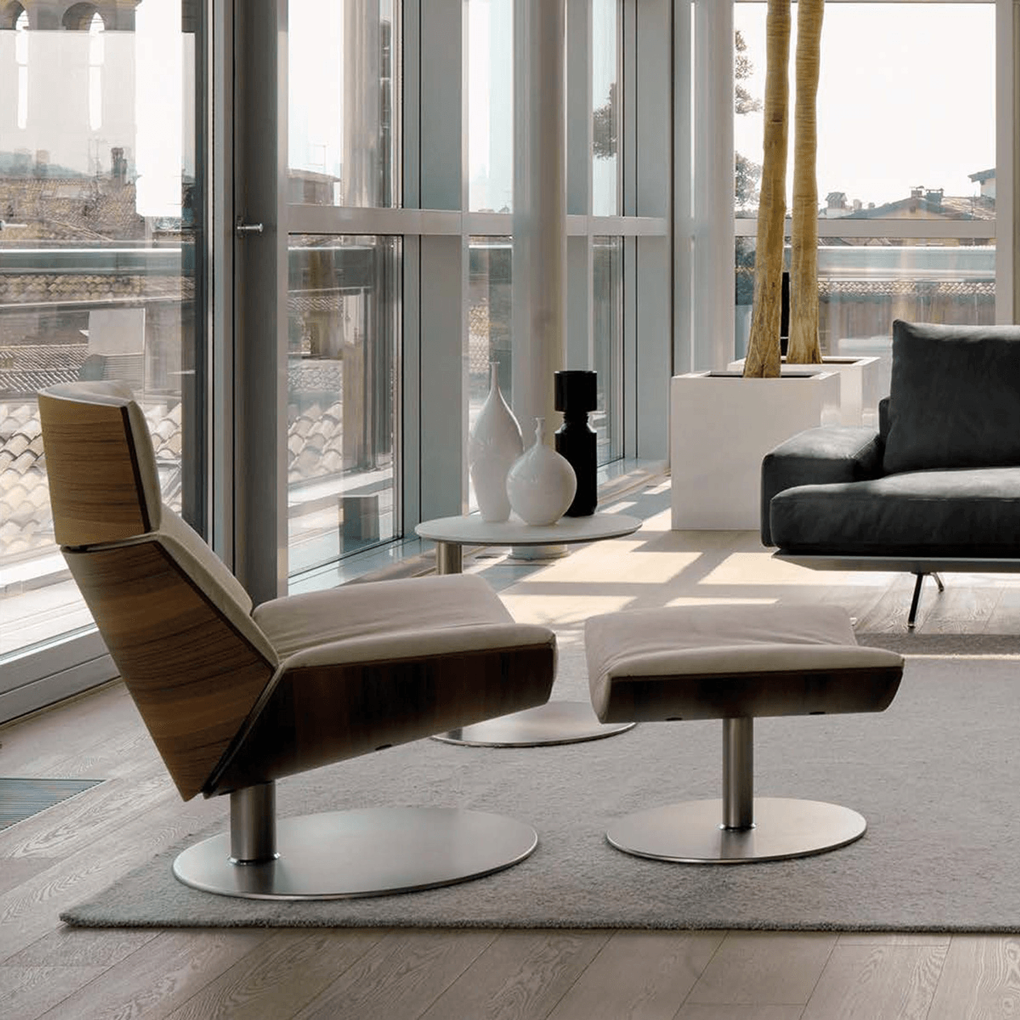 Kara Chair & Ottoman - Ivory