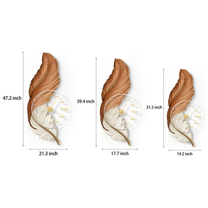Feathers Painting Acrylic USB DC5V Round Wall Clock Wall Lamp with Remote