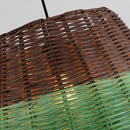 Retro Rattan Industrial Style Chandelier Pendant Light Hanging Lamp