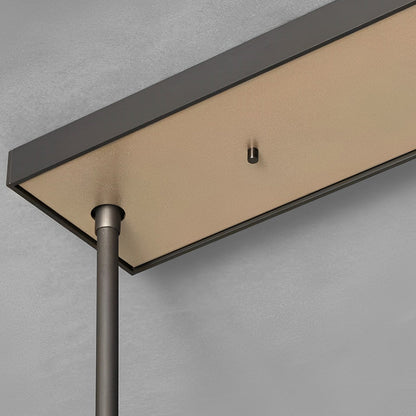 Long Creative Hollow Hardware LED Post-Modern Dining Room Chandelier