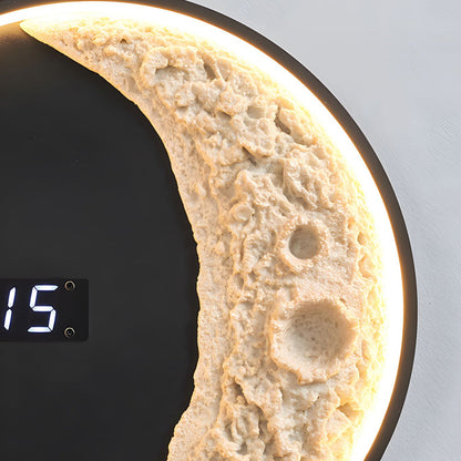 Moon LED Wall Light Wall Digital Clock Astronaut Decor 3 Color Wall Lamp