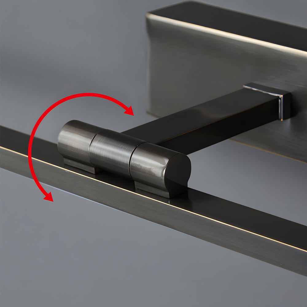 Modern Copper Adjustable LED Bathroom Vanity Light with Rotatable Rod and Linear Acrylic Shade