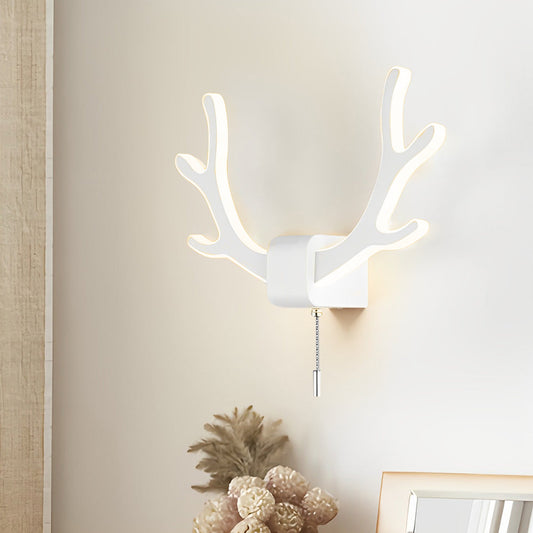 Creative Antlers Iron LED Nordic Wall Lamp Wall Light with Pull Switch