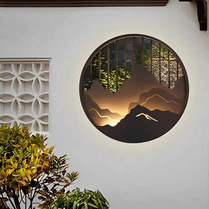 Round Mountain Scenery LED Waterproof Outdoor Wall Sconce Lighting