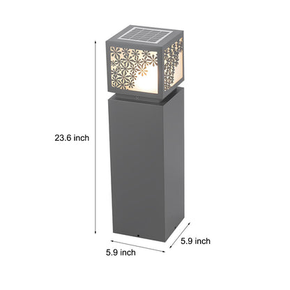 Snowflakes Decor LED Waterproof Black Modern Solar Outdoor Lawn Lamp