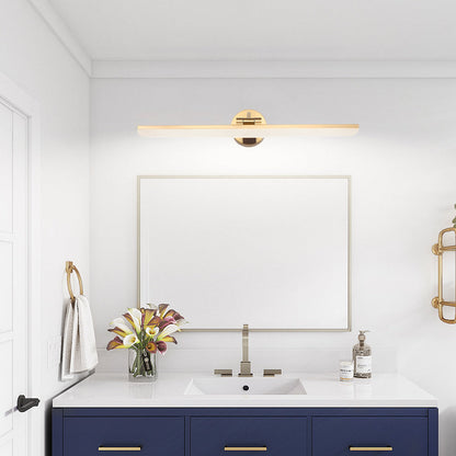 Adjustable LED Bathroom Vanity Mirror Light with Rotatable Flat Bar in Gold/Black Finish