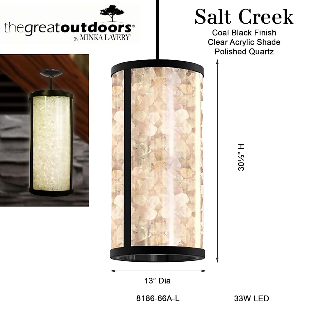 Salt Creek 13" Wide LED Outdoor Pendant with Clear Acrylic Shade