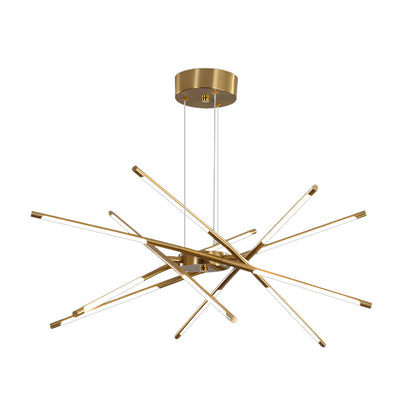 Modern Stepless Dimming Long Strip Sputnik LED Chandelier - Gold/Black+Gold