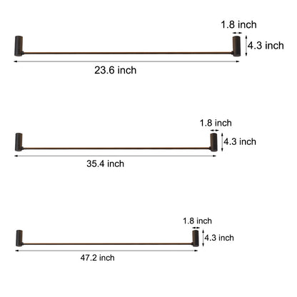 Modern Black LED Linear Ceiling Lights - L 23.6''/35.5''/47.2'