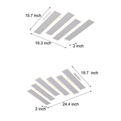 4/6-Lights White Metal Line Dimmable LED Ceiling Light