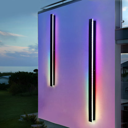 Black Long Strip Sconce Light Wall Lights Outdoor LED Lighting