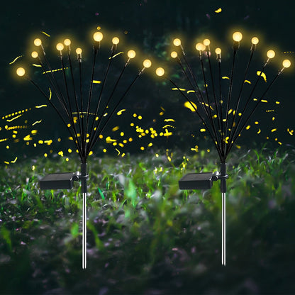 2pcs Waterproof 10 LED Lights Solar Powered Fireflies Lights Lawn Lights