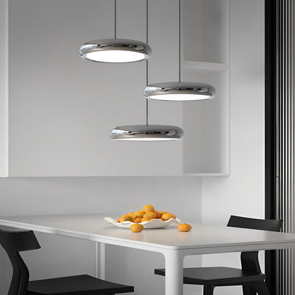 Minimalist Round Mirrored Aluminum Acrylic LED Modern Chandelier Light