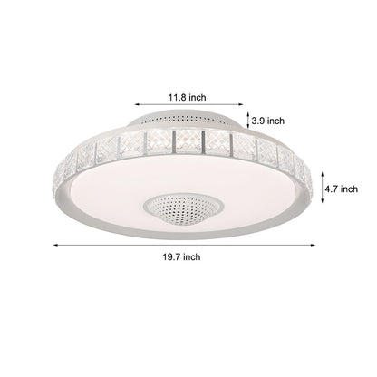 19.69'' Bladeless LED Indoor Smart Ceiling Fan with Light and Remote Control