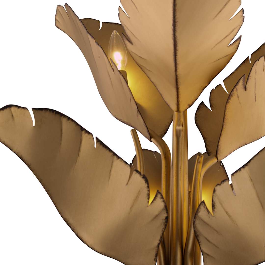 Banana Leaf 6 Light 23" Wide Abstract Candle Style Chandelier