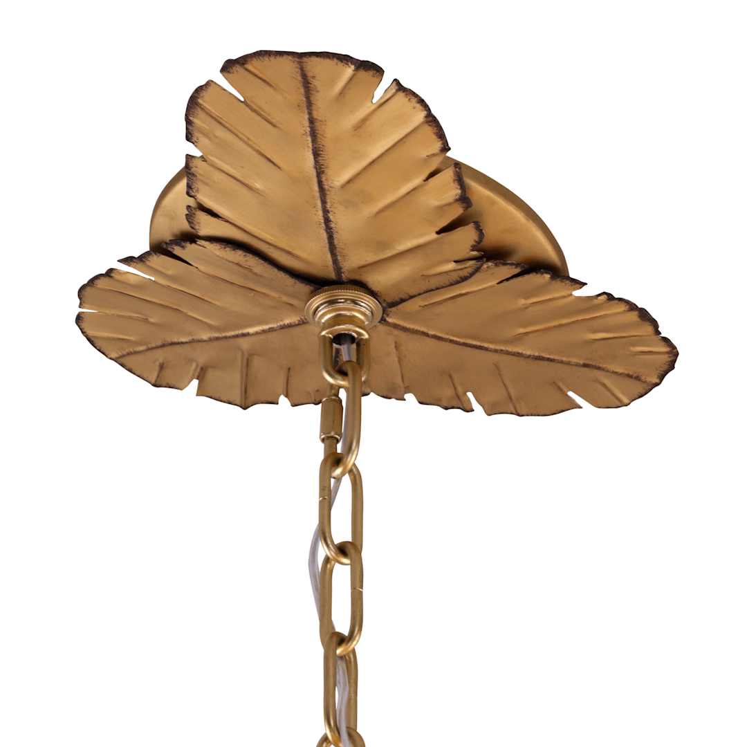 Banana Leaf 6 Light 23" Wide Abstract Candle Style Chandelier