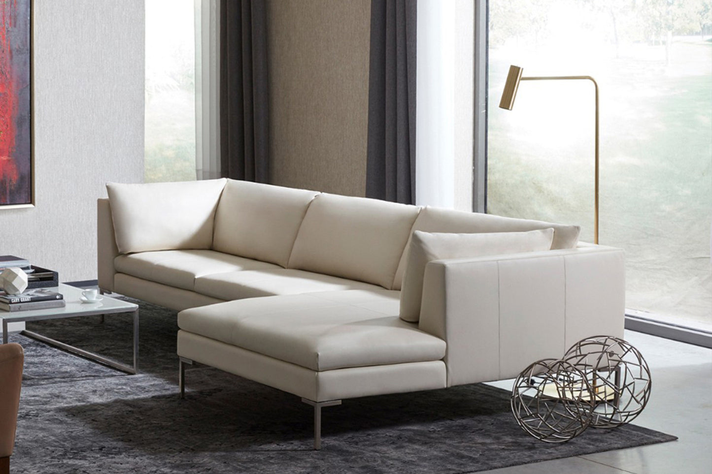 Inspiration Sectional - Grey Leather