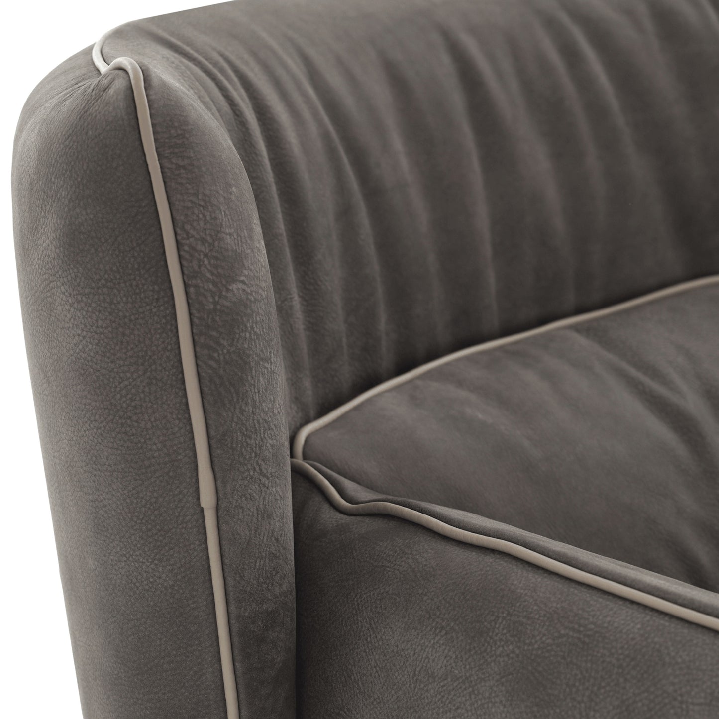 Tulip Swivel Chair - Taupe Leather