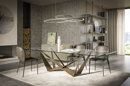 Skorpio Glass Dining Table - 118 In