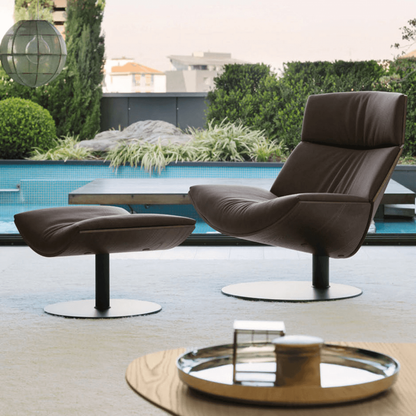 Kara Chair & Ottoman - Dk Brown