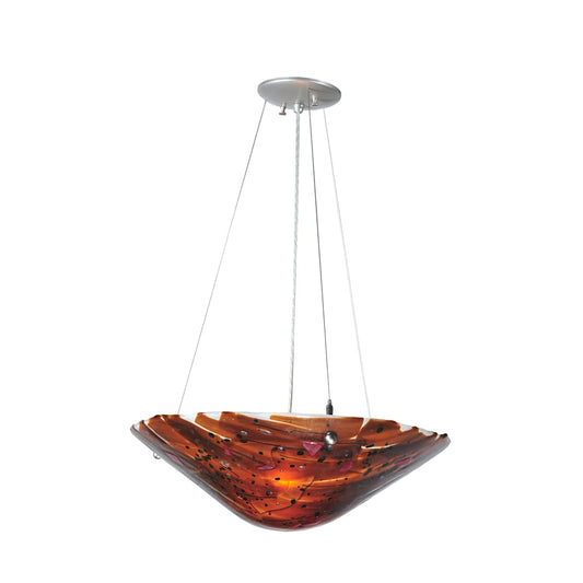 3 Light 18-1/4" Wide Pendant with Handmade Shade