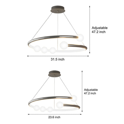 Minimalist Ring Ball 3 Step Dimming LED Nordic Chandelier Hanging Lamp