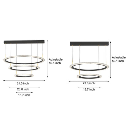 Simple Ring Three Step Dimming Circles Modern Chandelier Hanging Lights