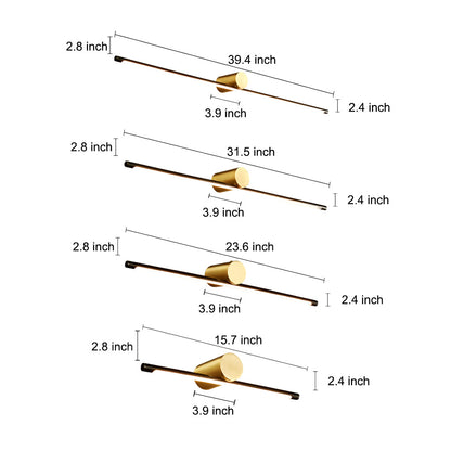 Modern Two-Tone Bathroom Vanity Light with Cylinder Fixture and Linear Bar
