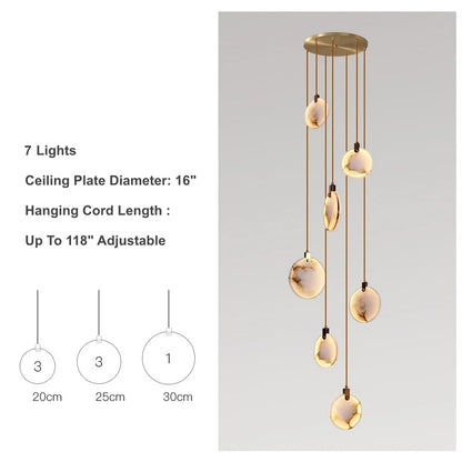 Moonshade Natural Marble Pendant Light Fixture