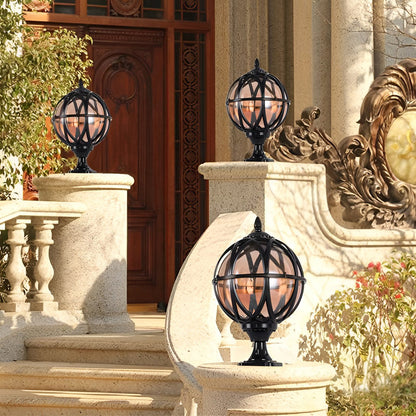 Round Glass E27 Waterproof European Style Outdoor Post Caps Lights