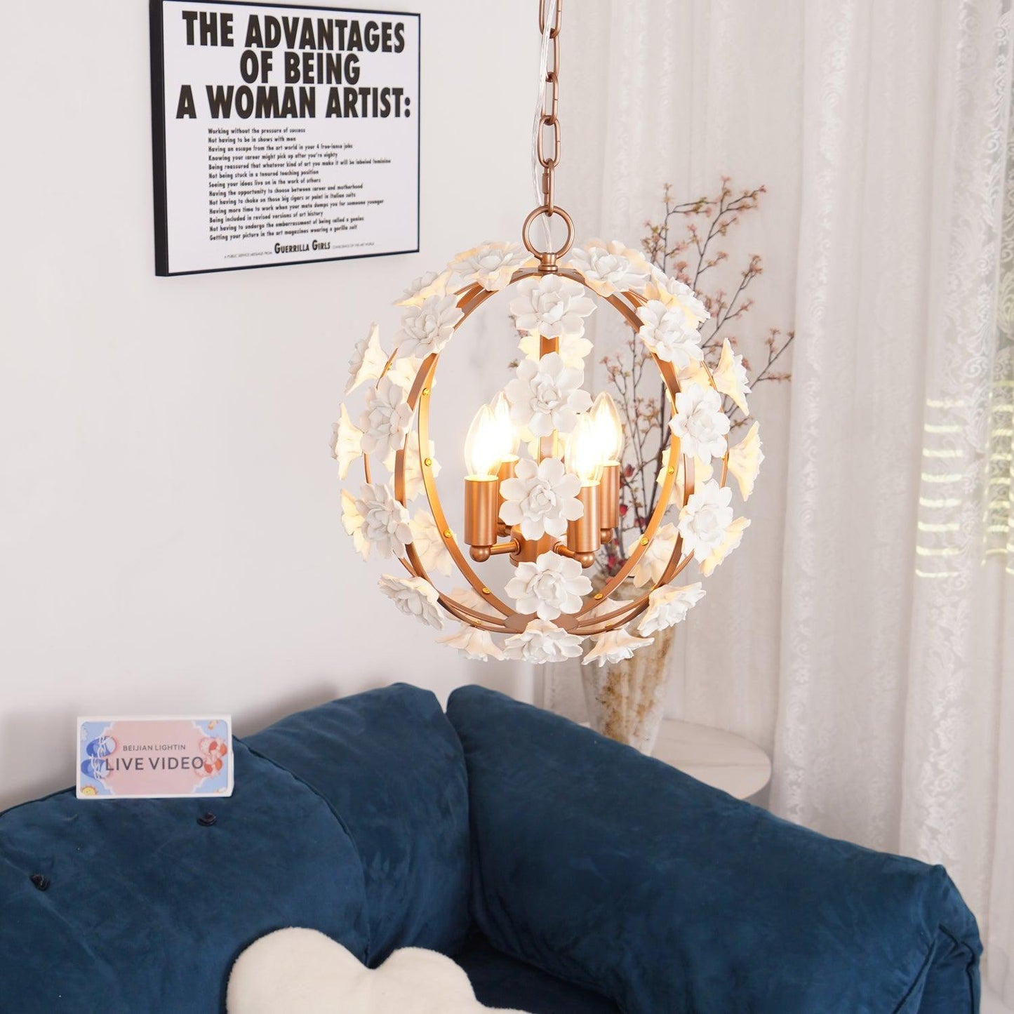 Bianca Floral Orb Ceiling fixture Chandelier