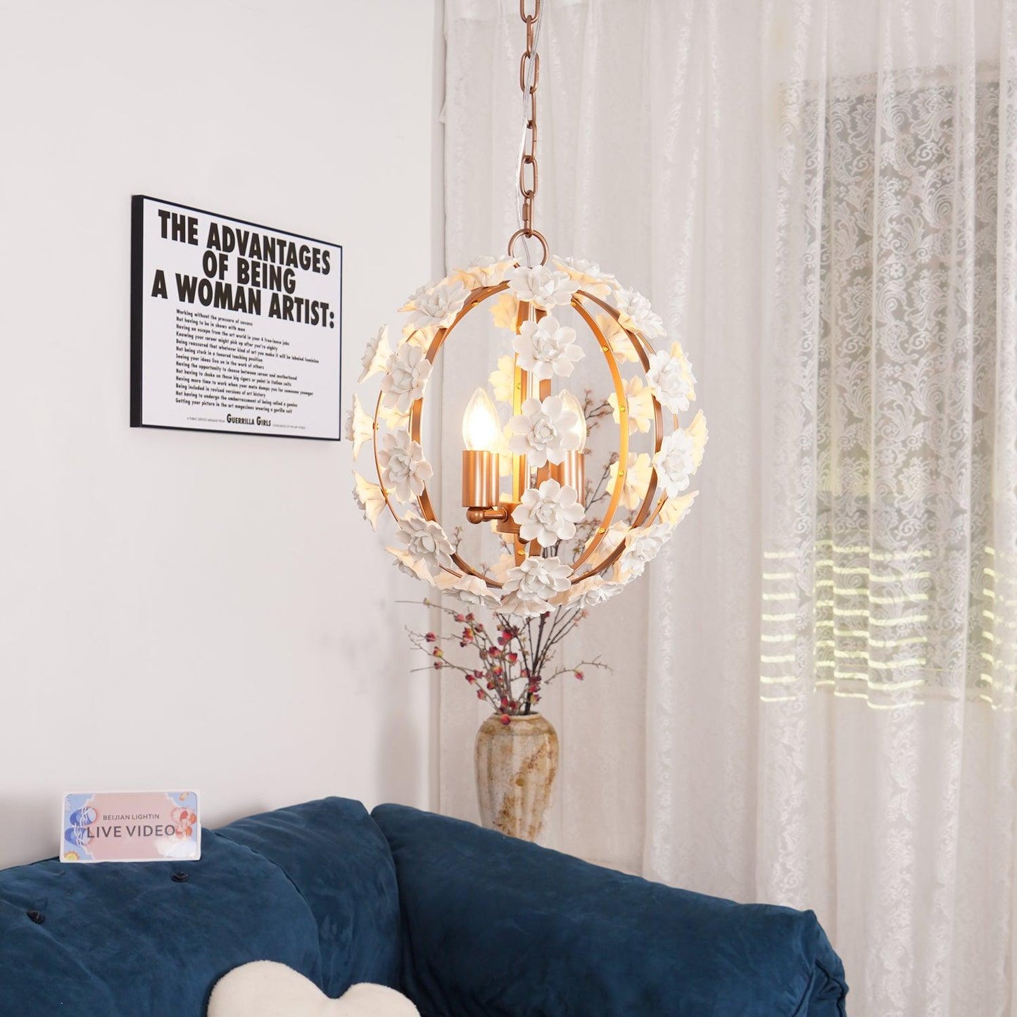Bianca Floral Orb Ceiling fixture Chandelier