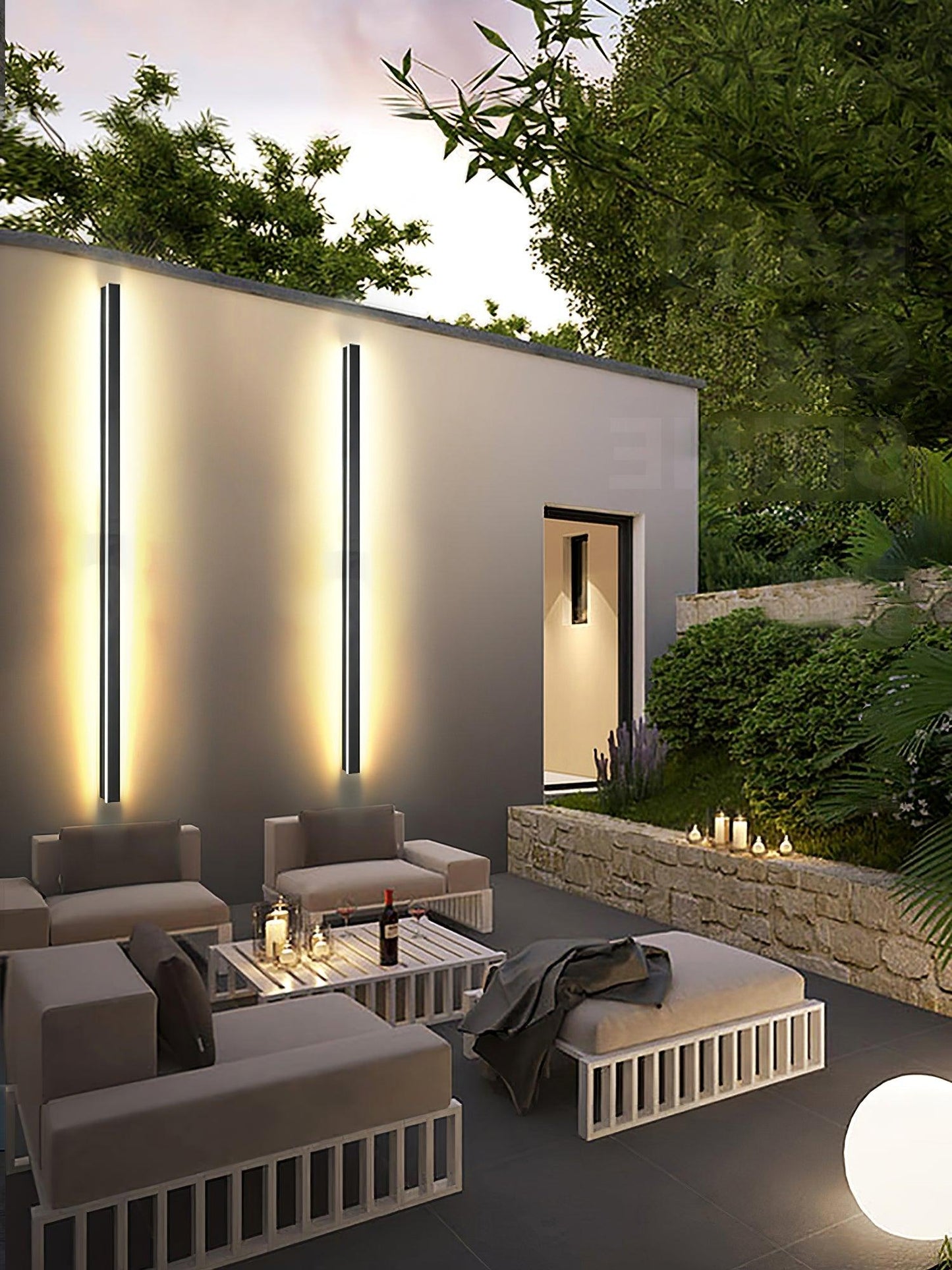 Long Strip Solar Patio light Outdoor Sconce