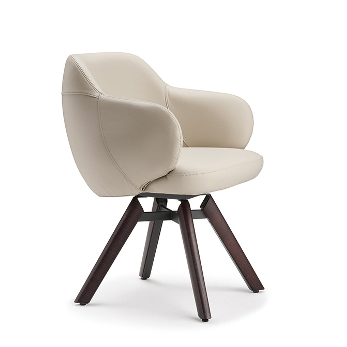 Bombe Swivel Chair - Burned Oak
