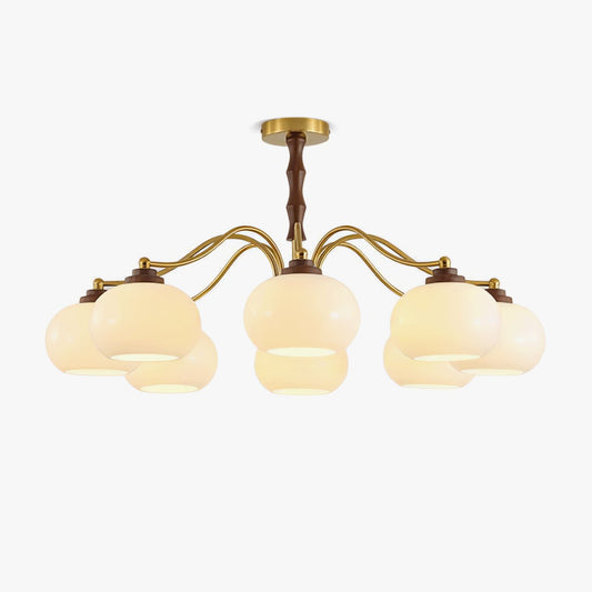 Persimmon Glass Globe Pendant light Chandelier