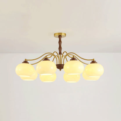 Persimmon Glass Globe Pendant light Chandelier