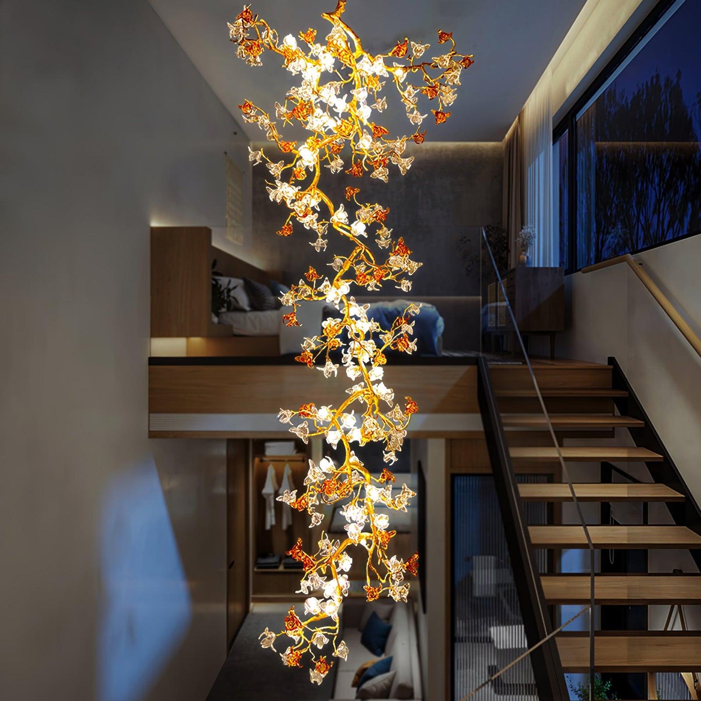 Brass Maple Branch Pendant light Chandelier