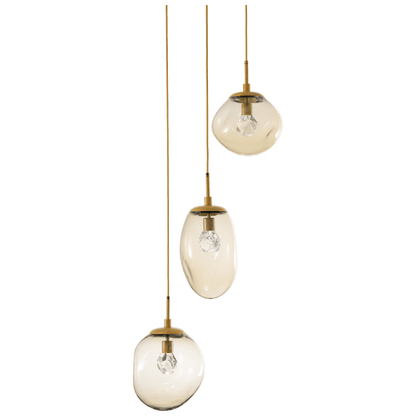 Cosmos 22" Wide Artisan Crafted 3 Light Nebula Glass Pendant