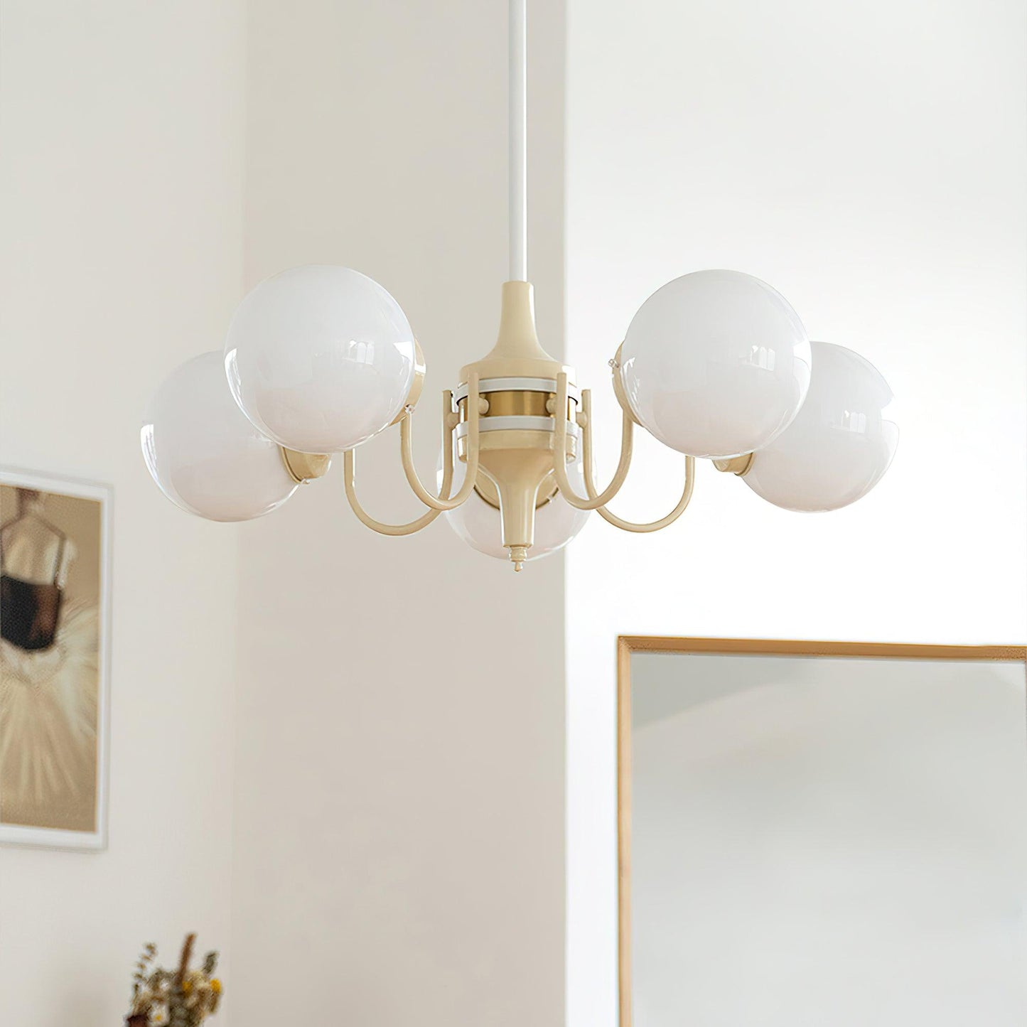 Cream Ball Electrolier Chandelier