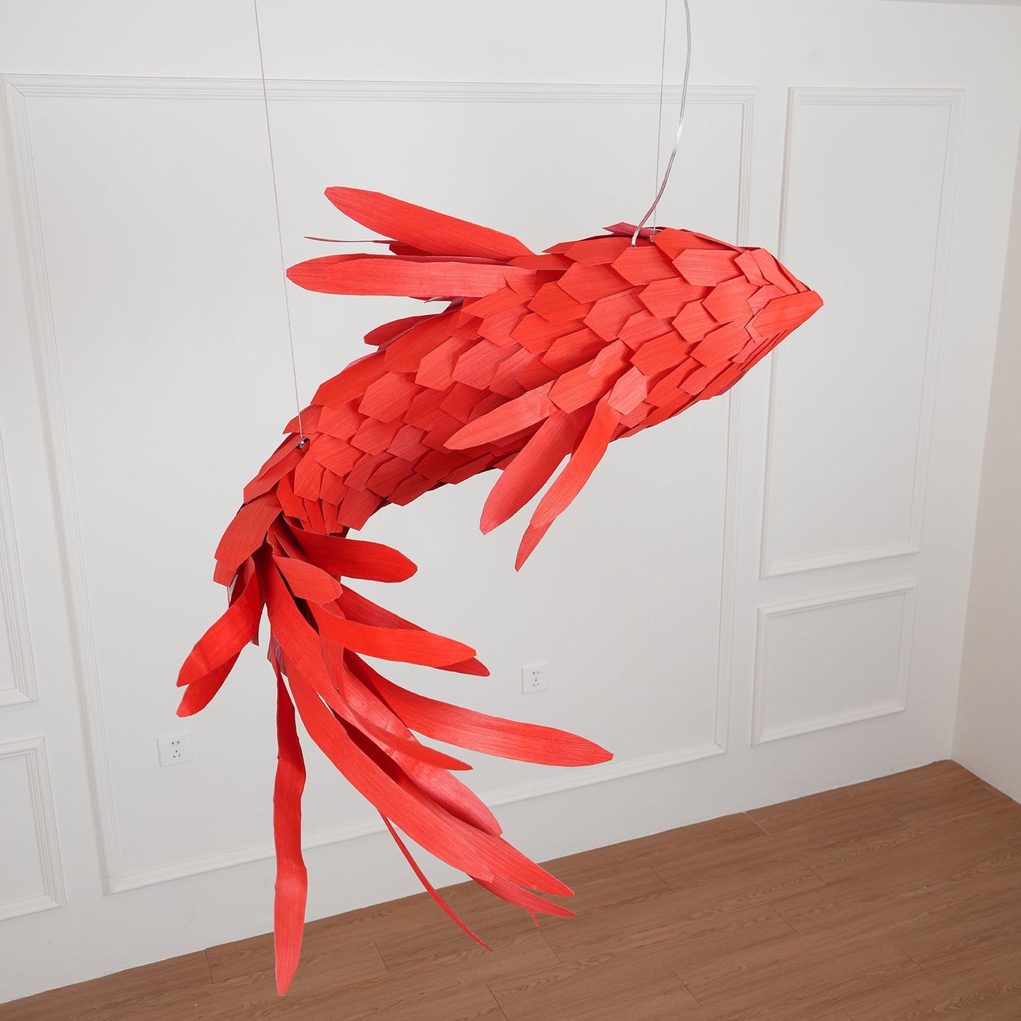 Crimson Swirl Koi Pendant light Chandelier
