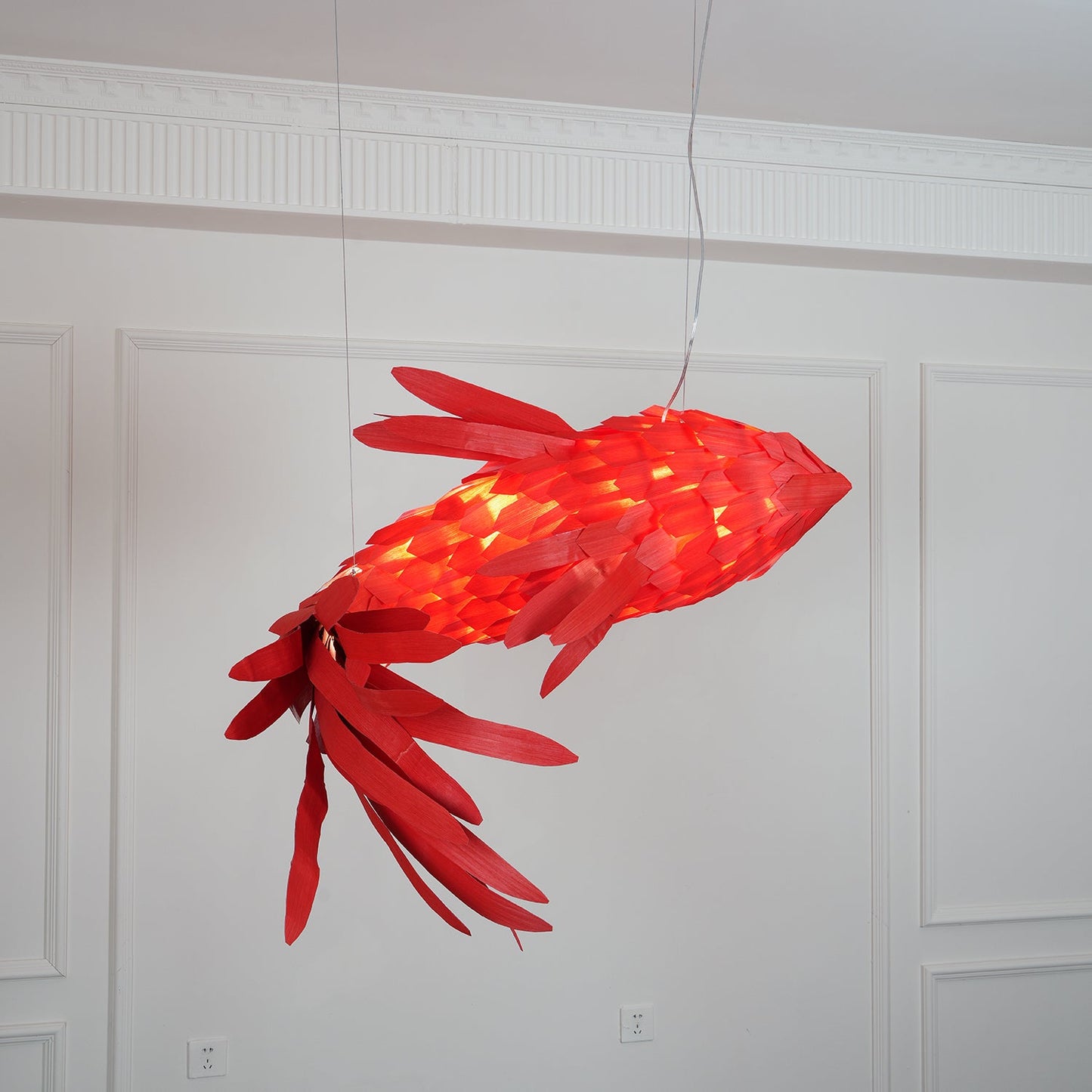 Crimson Swirl Koi Pendant light Chandelier