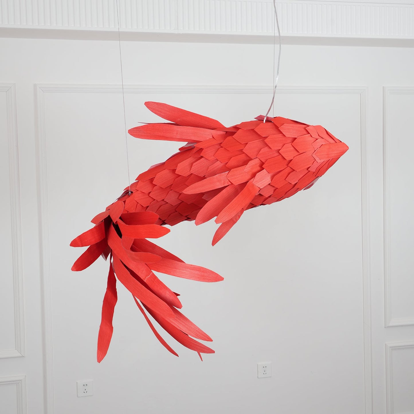 Crimson Swirl Koi Pendant light Chandelier