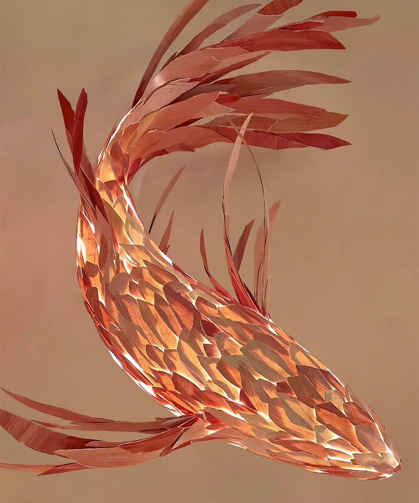 Crimson Swirl Koi Pendant light Chandelier