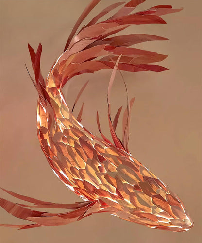 Crimson Swirl Koi Pendant light Chandelier